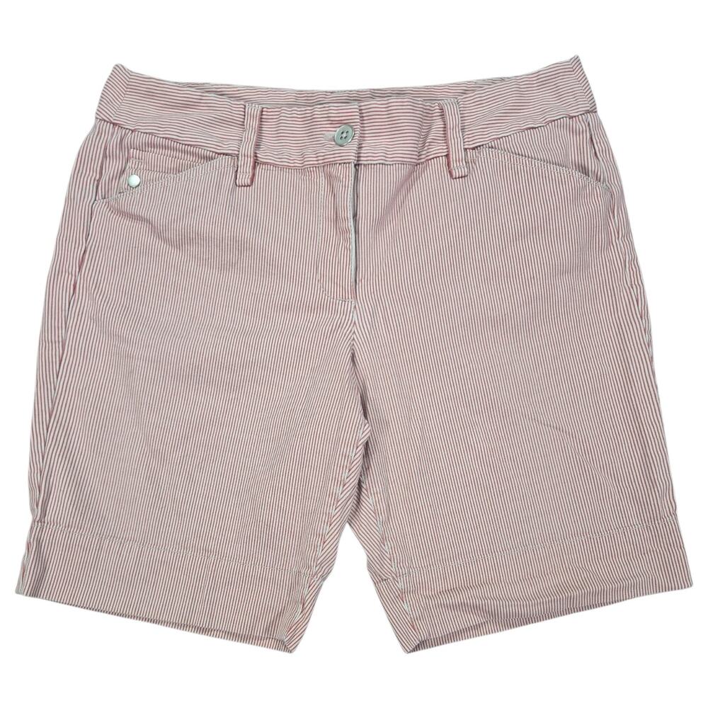 The Loft Wom Sz 10 Red Striped Shorts Beachy Coastal Spring Summer BBQ Nautical